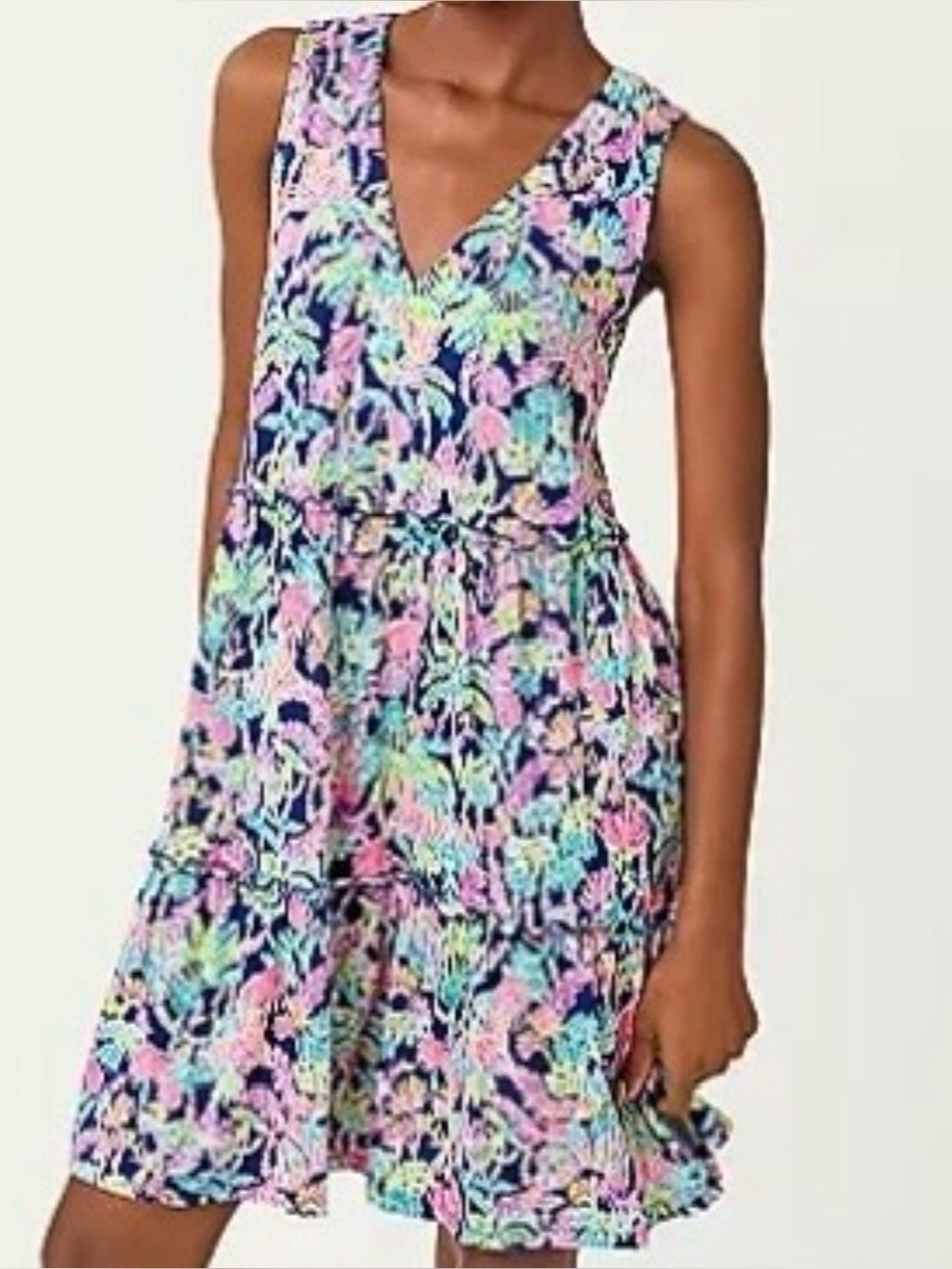 Lilly Pulitzer Women’s Lorina Swing Dress in Oyster Bay Navy. NWOT. Size L.